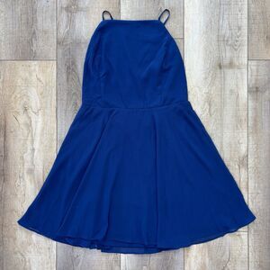 Lulus Women Letter of Love Navy Blue Backless Skater Dress Size XL Wedding Sexy